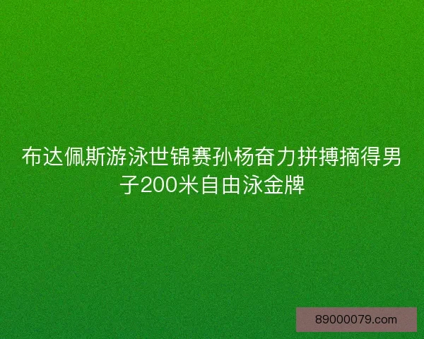 布达佩斯游泳世锦赛孙杨奋力拼搏摘得男子200米自由泳金牌